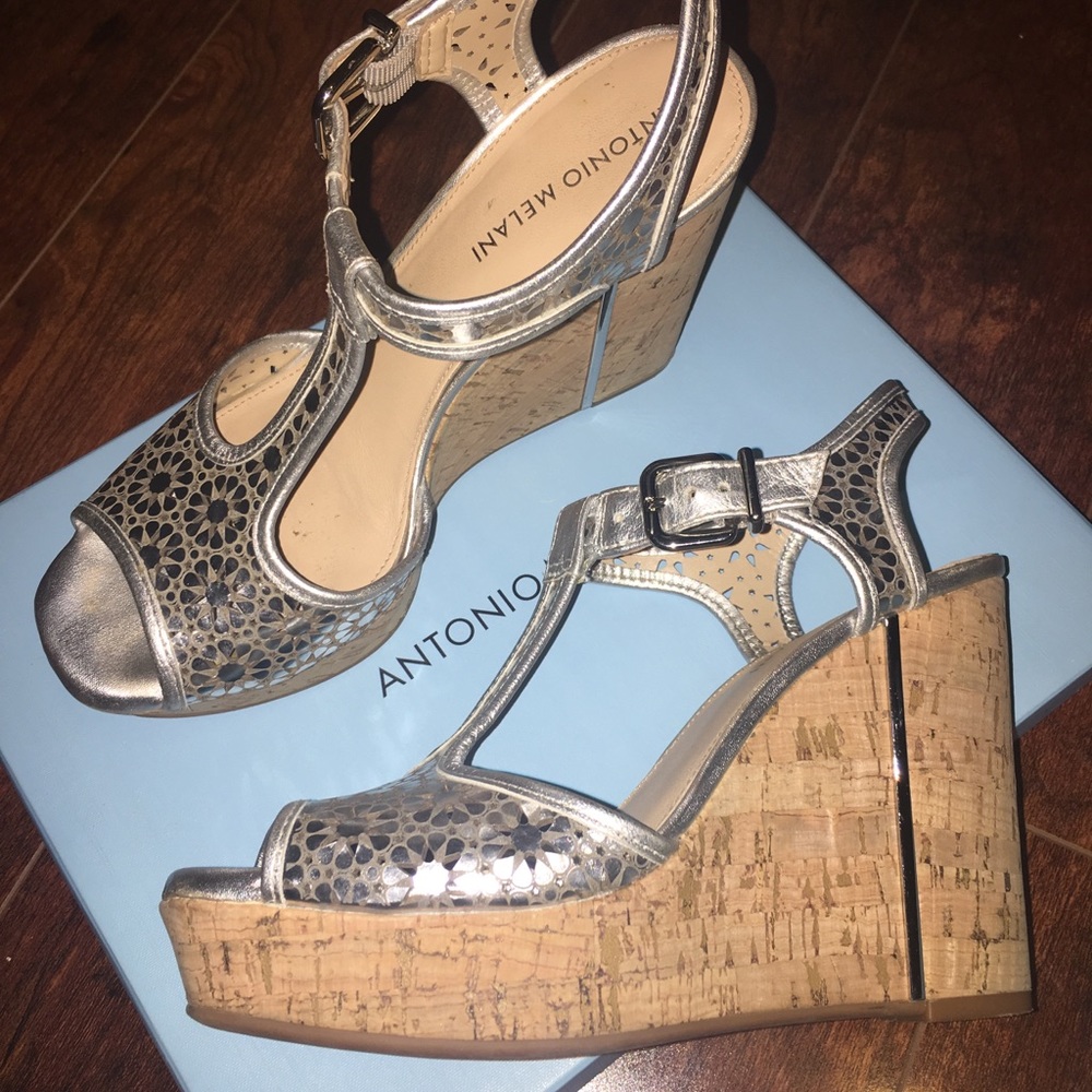 ANTONIO MELANI Selenna wedges (worn once) LIKE NEW